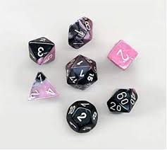 Gemini Black-Pink / White 7 Dice Set - CHX26430